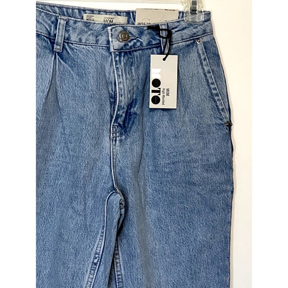 NWT Topshop Moto High Waisted Mom Jeans Mid Blue Womens Size 25 - Picture 3 of 7
